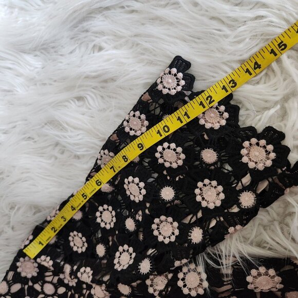 Kate Spade Shift Dress‎ 0 Daisy Crochet Lace Floral Black 3/4 Sleeves Wedding - Picture 14 of 16